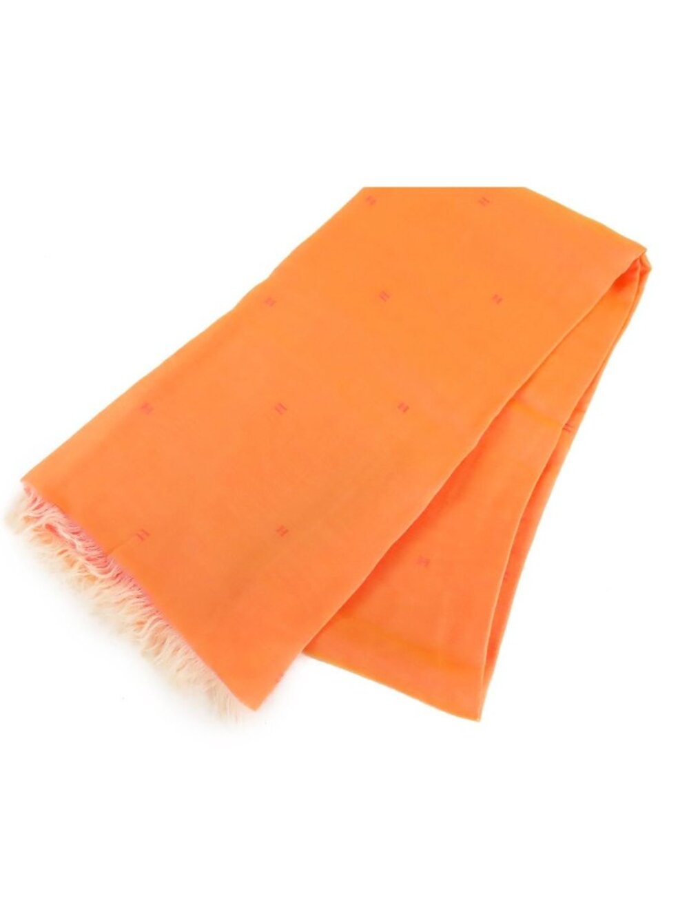 Hermes Muslin Shawl Orange Silk Scarf - Picture 1 of 9